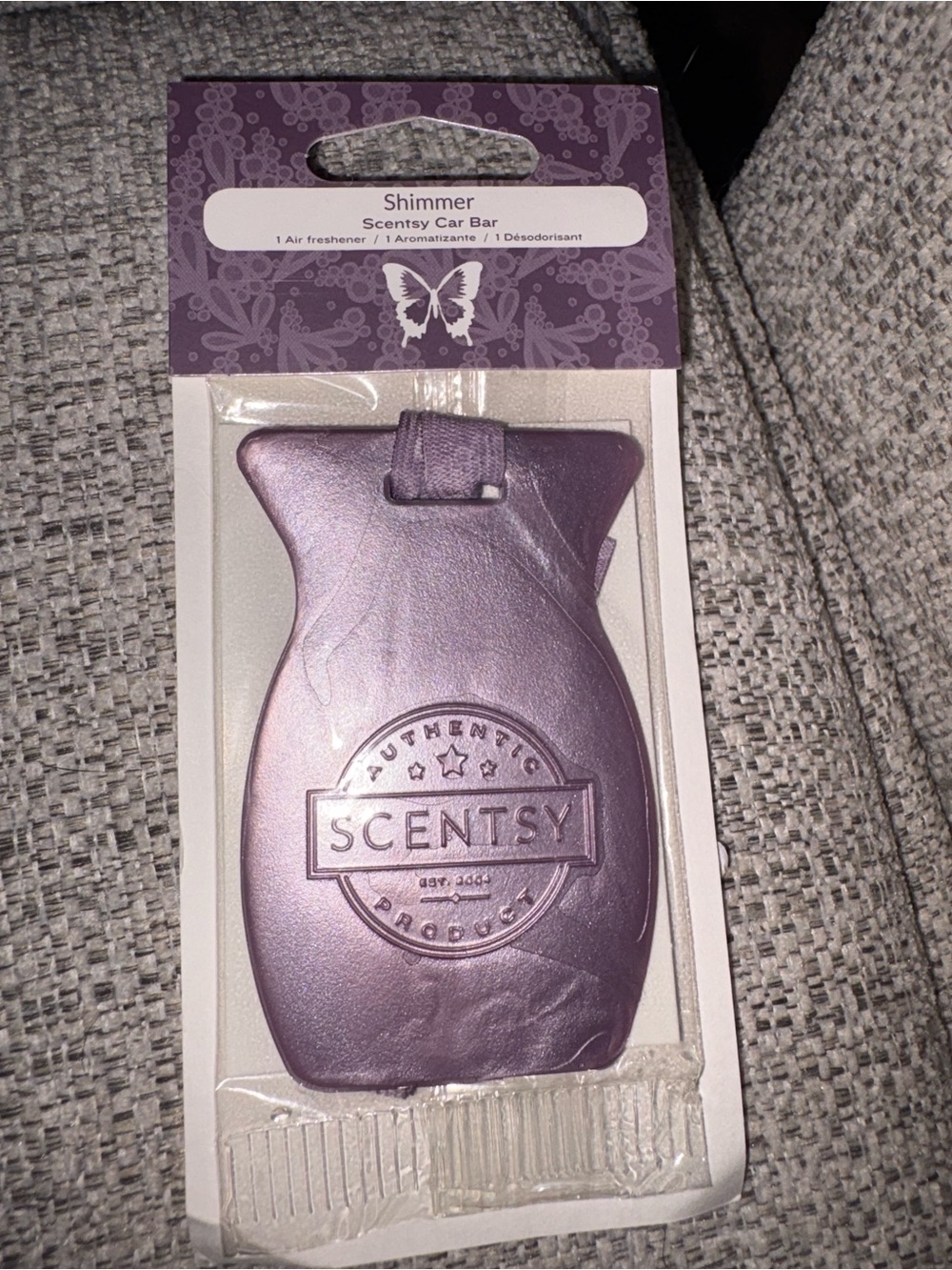 Scentsy Shimmer Car Bar Air Freshener ā Metallic Lavender Purple